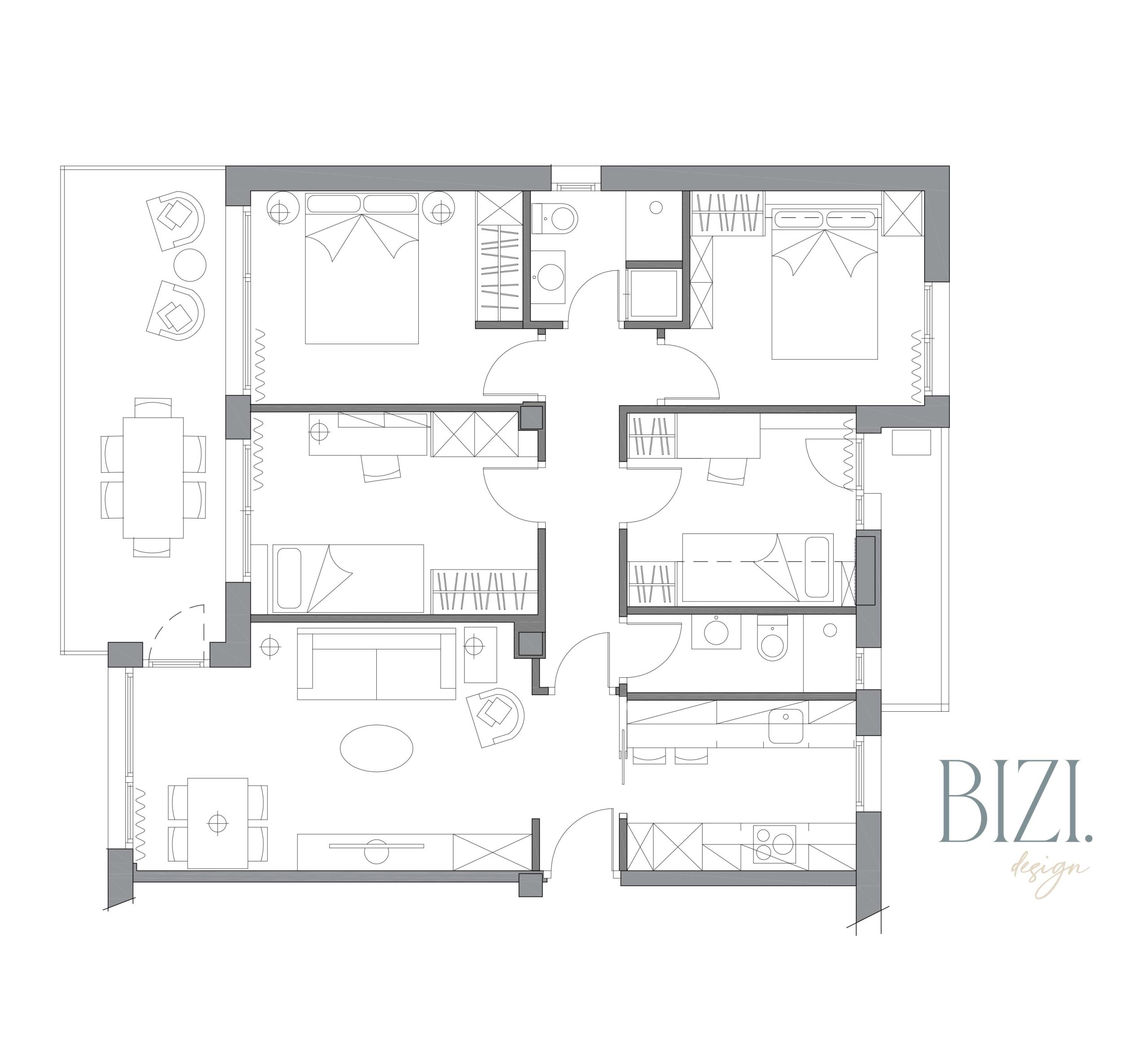 Plano de proyecto de interiorismo en Urdaibai