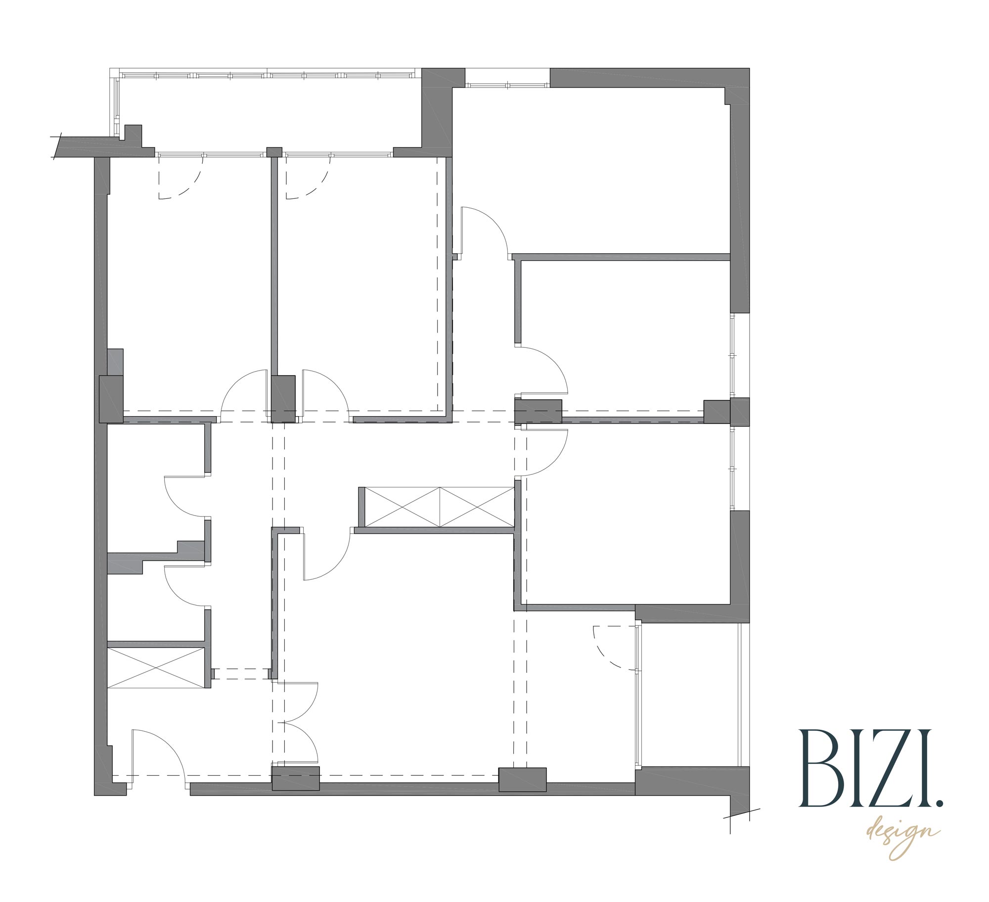 Plano de proyecto de interiorismo en Bilbao, antes de la reforma
